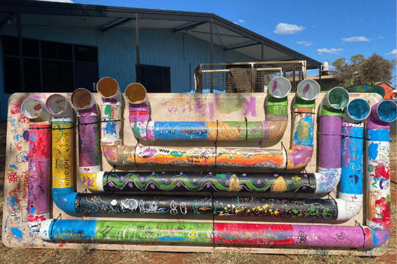 Red Dust  pipe music installation with Junk Yard Beats