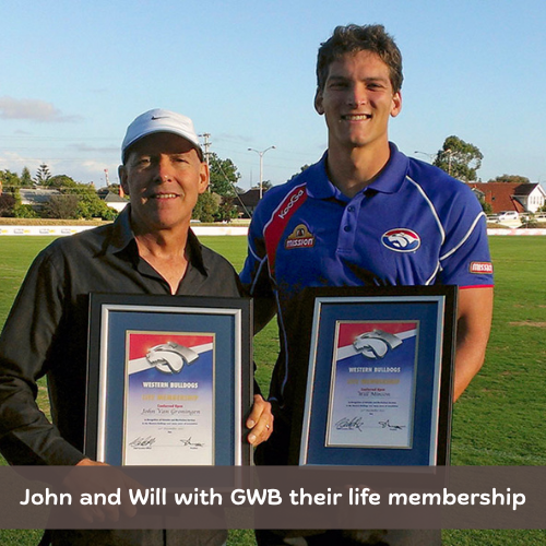 John and Will become lifetime Western Bulldogs members