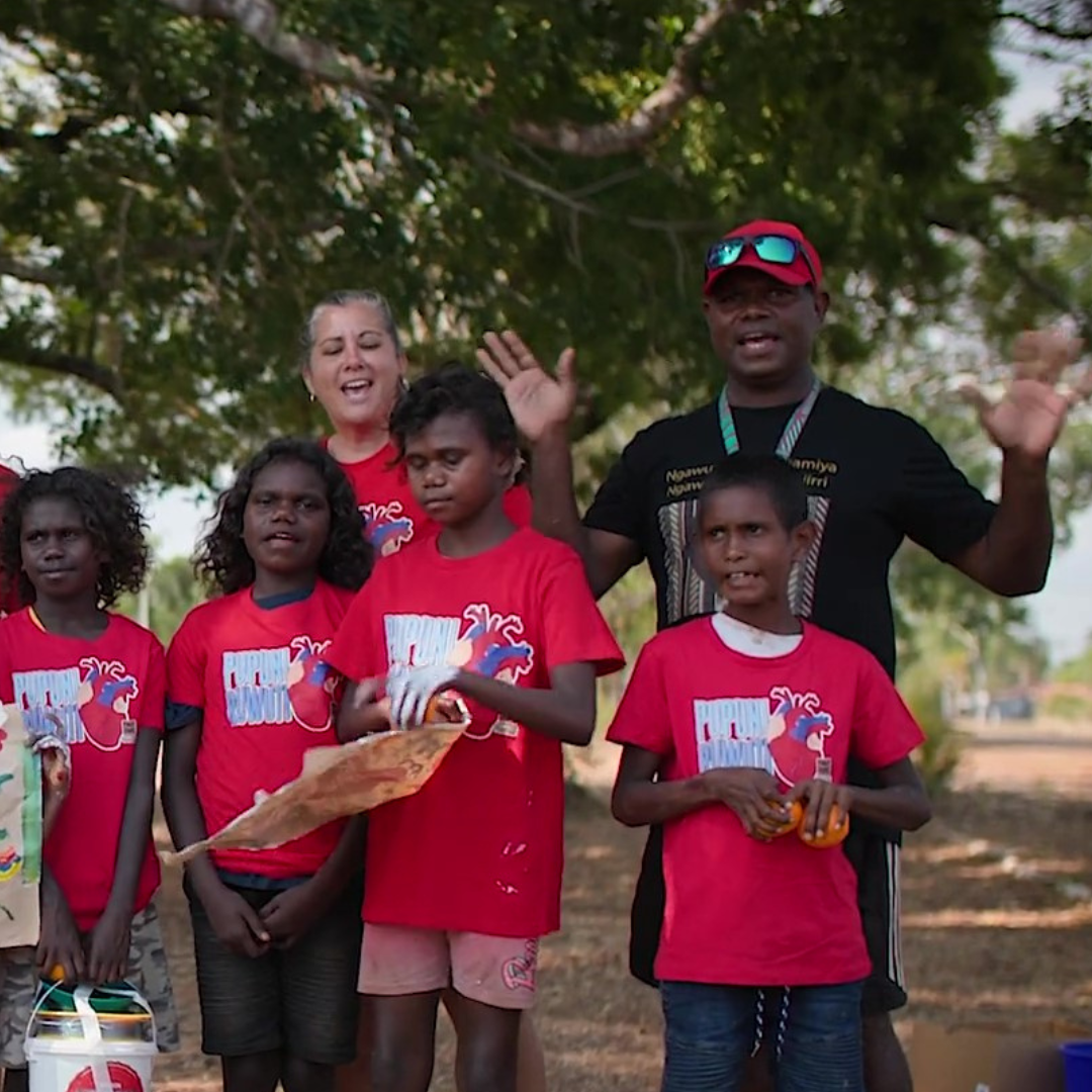 Tammy with Shane and young people for RHD program